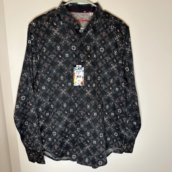 Robert Graham Other - Robert Graham NWT Size L Buena Vista Long Sleeve Button Down Black Print $198